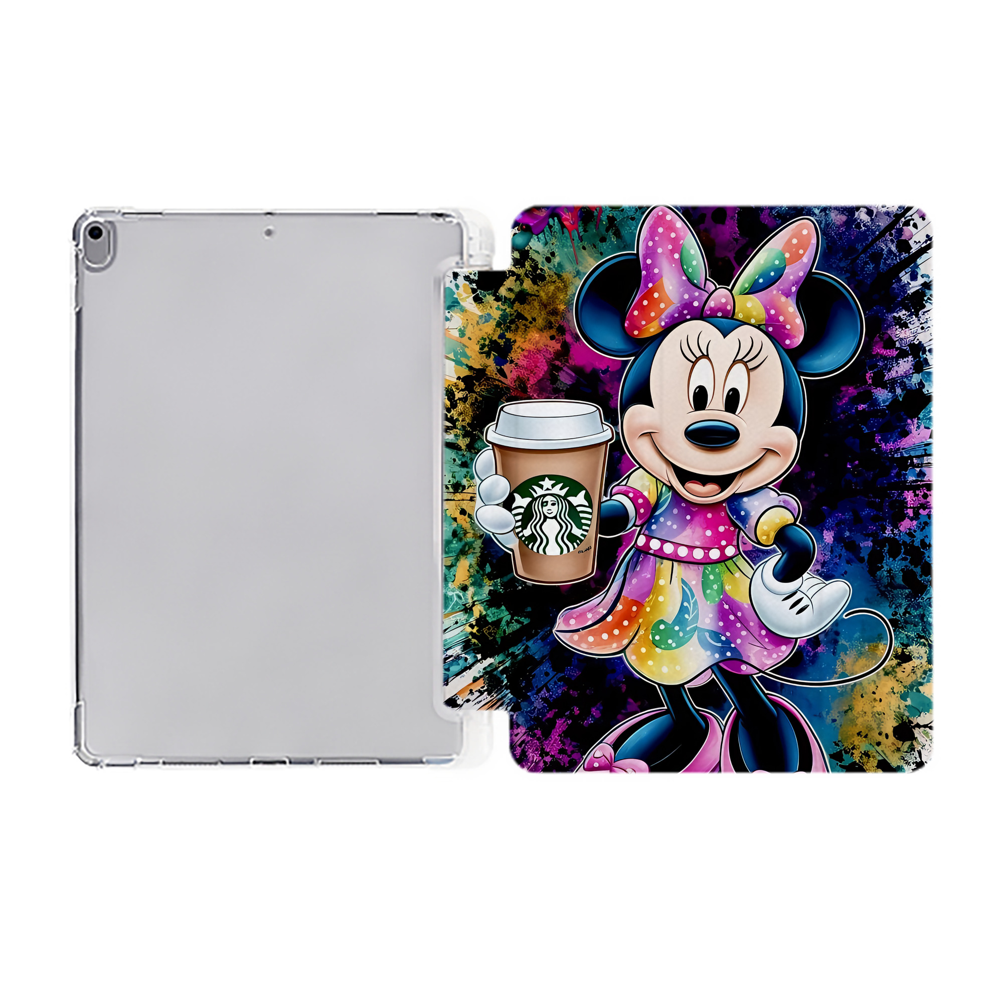 （画像用） ミッキーマウス Mickey Mouse IPad ケース ペン収納付き 三つ折りスタンド PUレザー×シリコン 対応機種9.5/10.5/10.9インチ